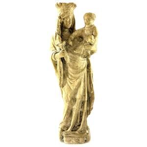 Antique Gothic Revival Madonna & Child Statue 8” Swiss/French Devotional Art
